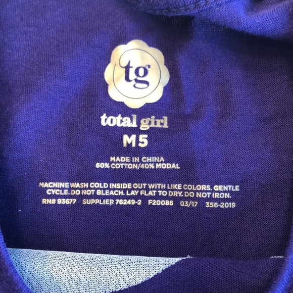 TG Total Girl Sequin Heart Purple Asymmetric Short Sleeve Top Girl Size M 5 EUC - Picture 6 of 10